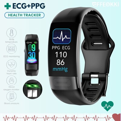 Óra Ekg csuklópánt Vízálló férfi okosóra kalóriafogyasztással Vérnyomásmérő készülék Smart Band Smartband