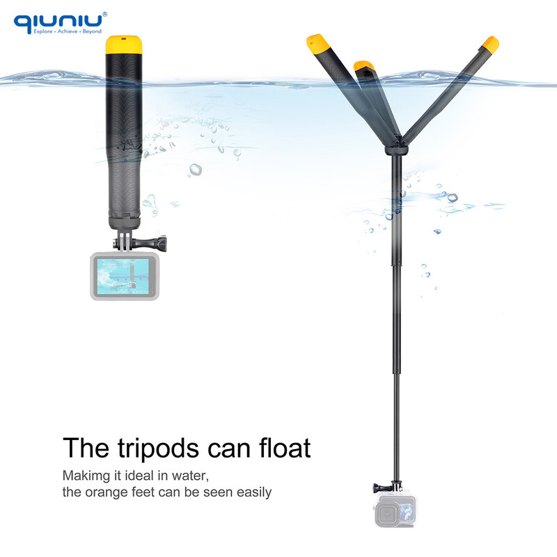 Plūduriuojančios rankenos rankenos vienakojis asmenukių lazdelė, skirta GoPro Išplečiamas stulpas, skirtas Go Pro 13 11 Sjcam Eken AKASO DJI Action plūduriuojantis trikojis