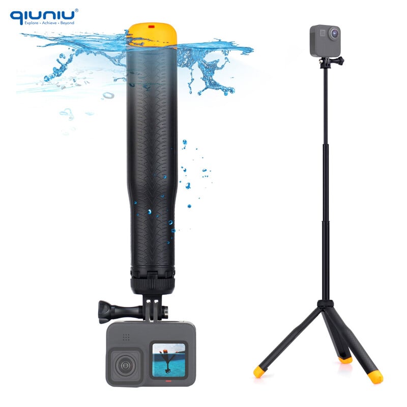 Plūduriuojančios rankenos rankenos vienakojis asmenukių lazdelė, skirta GoPro Išplečiamas stulpas, skirtas Go Pro 13 11 Sjcam Eken AKASO DJI Action plūduriuojantis trikojis