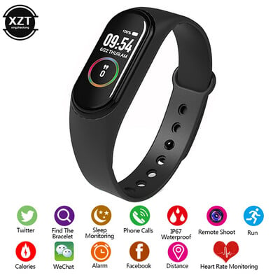 1 db Smart Watch Smart Wristband IP65 Vízálló óra Vérnyomás pulzusmérő Fitness Tracker Smart karkötő