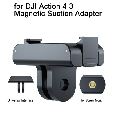 Mágneses kétkarmos adapter alumínium ötvözet akciókamera tartozékok DJI OSMO Action 5 Pro Action 3 Action 4 adapterhez