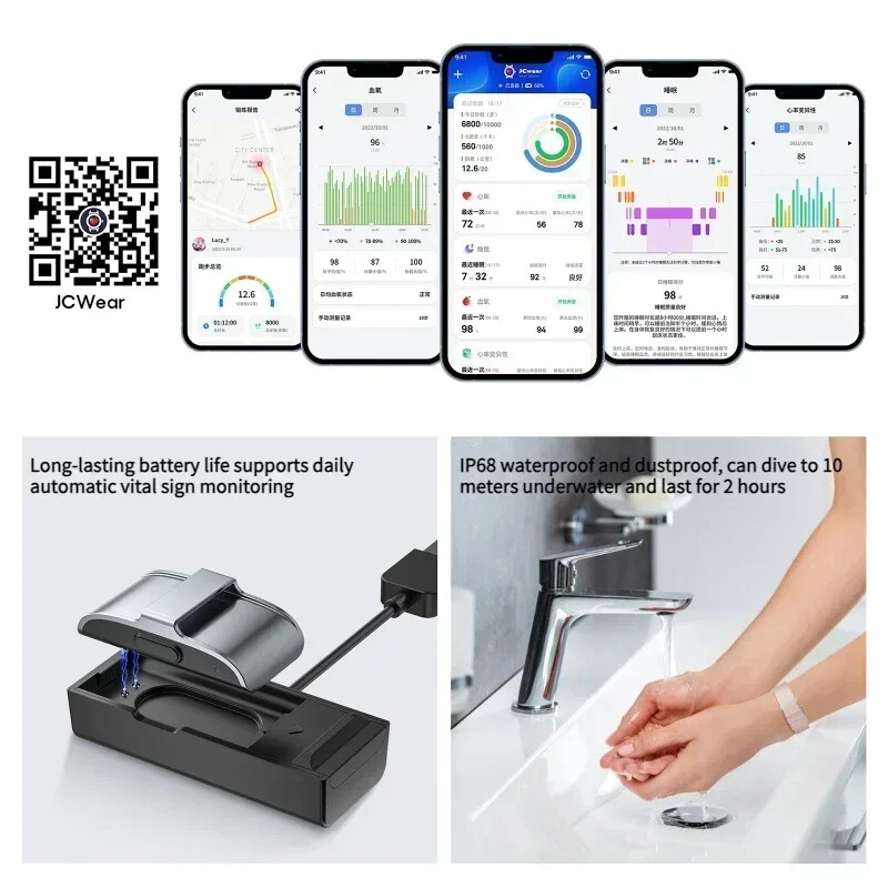 Išmanioji apyrankė Širdies ritmo kraujospūdžio matuoklis Žingsniamatis Sportinis Fitnesas Elektroninis Laikrodis Apyrankės Vyrams Moterų Tracker IP68