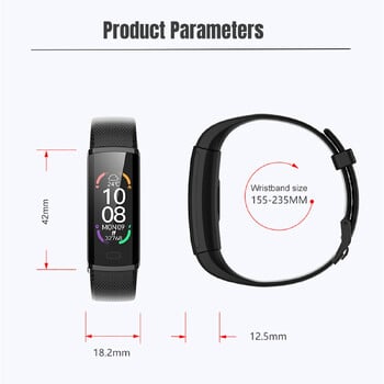 Νέα Smart Band Ρολόγια Sports Fitness Βραχιόλι 3ATM Αδιάβροχο όργανο παρακολούθησης της πίεσης του καρδιακού ρυθμού Smartband για άνδρες γυναίκες