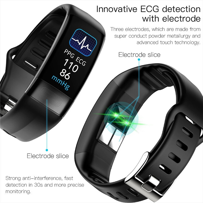ECG+PPG Smart Wristband Фитнес тракер за жени Мъже Калории Кръвно налягане Водоустойчив Спорт Smartband Health Smart Watch
