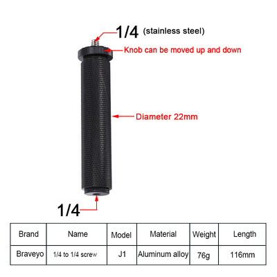 Статив Камера Метална мини сферична глава Ръчен удължител Скоба за прът Аксесоари за фотография Сферична глава за статив на DSLR