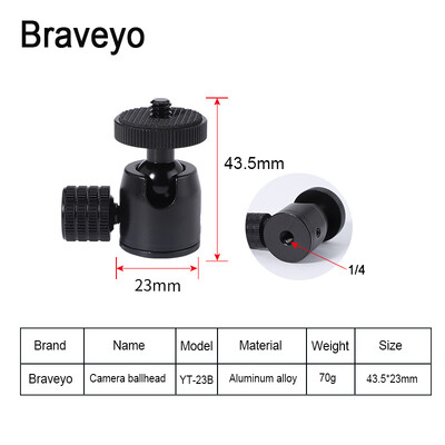 Статив Камера Метална мини сферична глава Ръчен удължител Скоба за прът Аксесоари за фотография Сферична глава за статив на DSLR