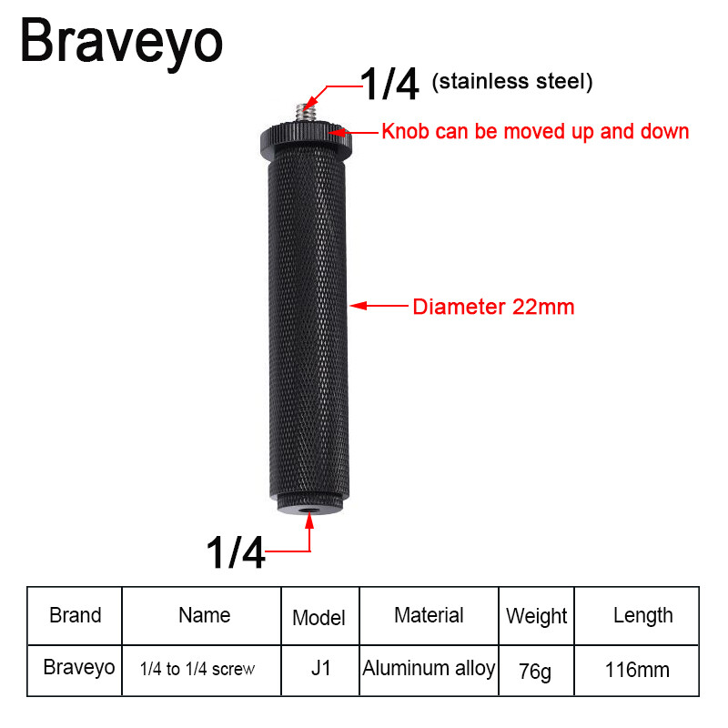 Статив Камера Метална мини сферична глава Ръчен удължител Скоба за прът Аксесоари за фотография Сферична глава за статив на DSLR