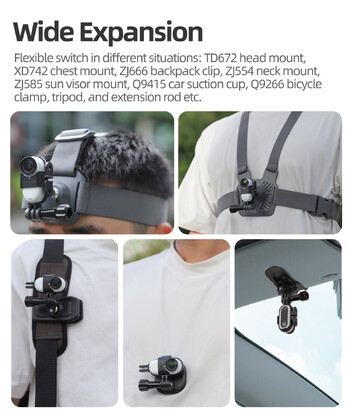 GO 3S Foldabl Frame Thumb Camera Adapter Extension Brack Οριζόντιο κάθετο περίγραμμα λήψης για αξεσουάρ Insta360 Go3/3S