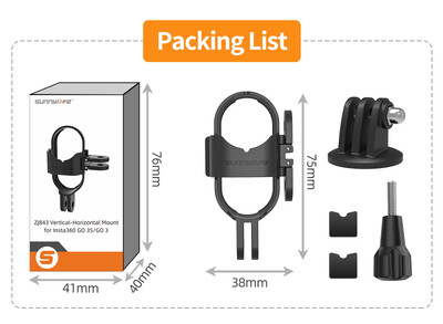 GO 3S Foldabl Frame Thumb Camera Mount Adapter Produžni nosač Horizontalni okomiti okvir za snimak za Insta360 Go3/3S pribor