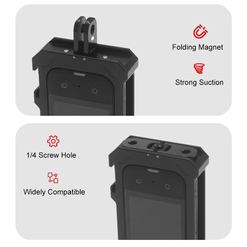 PULUZ zaštitni okvir kamere za Insta360 X3 metalno kavezno kućište opreme s proširenom hladnom bazom i adapterom za tronožac