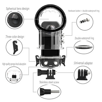 Αδιάβροχο κάλυμμα περιβλήματος Dive Case For Insta 360 X3 Underwater Protector Diving Box Shell For Insta360 X3 Camera Accessories