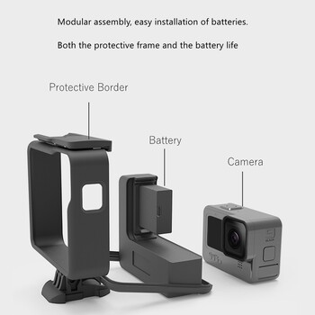 Νέα Bacpac Side Battery Type-C Κινητό Τηλέφωνο Τροφοδοσία με Κάμερα Μπαταρία Extra Mounting Case for GoPro Hero 9 10 Black