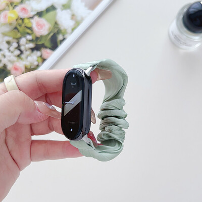 Dotjeran najlonski remen za Xiaomi Mi Band 8/ Smart Band 9 NFC Scrunchies Tkanina Meka solo tkanina Narukvica za narukvicu Ženska elastična