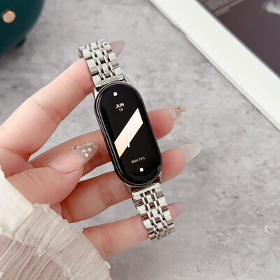 Remenčići za Smart Mi Band 8 narukvica s alatom za uklanjanje veze Metalni remen za narukvicu za Xiaomi Mi Band 8 remen za sat Muškarci Žene