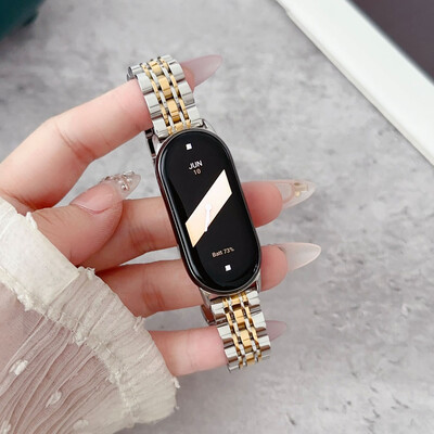 Remenčići za Smart Mi Band 8 narukvica s alatom za uklanjanje veze Metalni remen za narukvicu za Xiaomi Mi Band 8 remen za sat Muškarci Žene