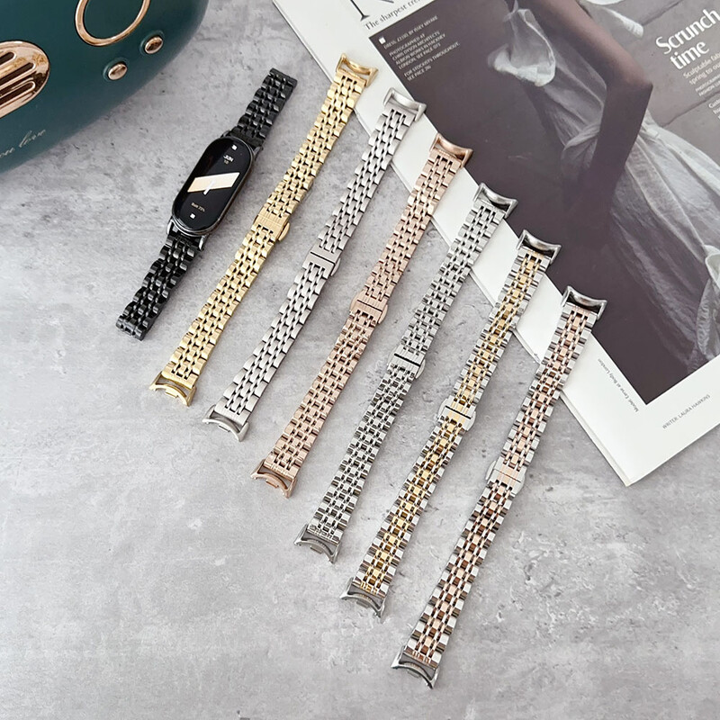 Remenčići za Smart Mi Band 8 narukvica s alatom za uklanjanje veze Metalni remen za narukvicu za Xiaomi Mi Band 8 remen za sat Muškarci Žene