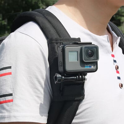 Akciókamera hátizsákcsipesz 360°-ban forgatható vállpántos csat mellkasi hátizsák tartó GoPro Hero 8/7/6/5/4 tartozékokhoz