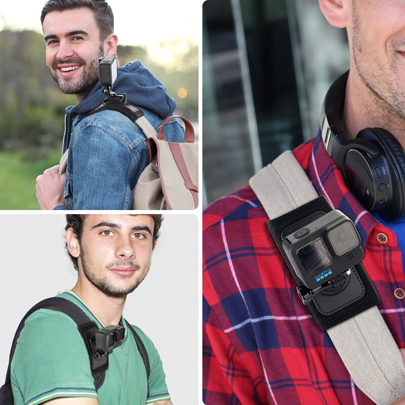Remen za ruksak s 360° rotirajućom kopčom J-Hook Quick Release Shoulder Mount za GoPro Hero 11 10 9 8 7 6 5 Dji Action 2 kameru