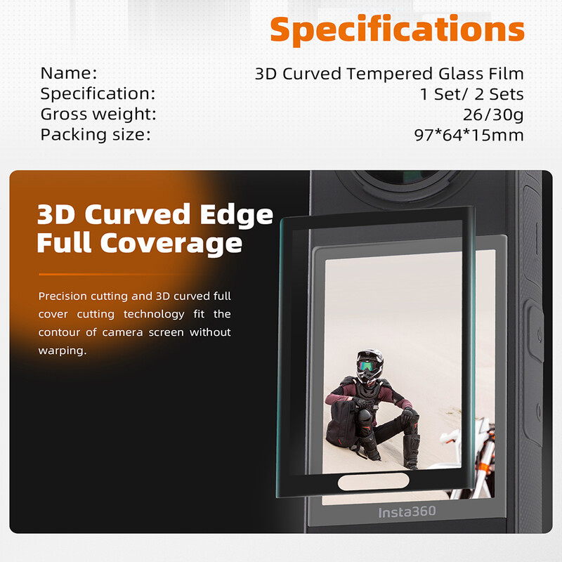 Ekrāna aizsargplēve priekš Insta360 X4 izliekta kompozītmateriāla plēve Insta360 X4 ekrāna Ultra-HD filmu kameru piederumiem (nav stikla)
