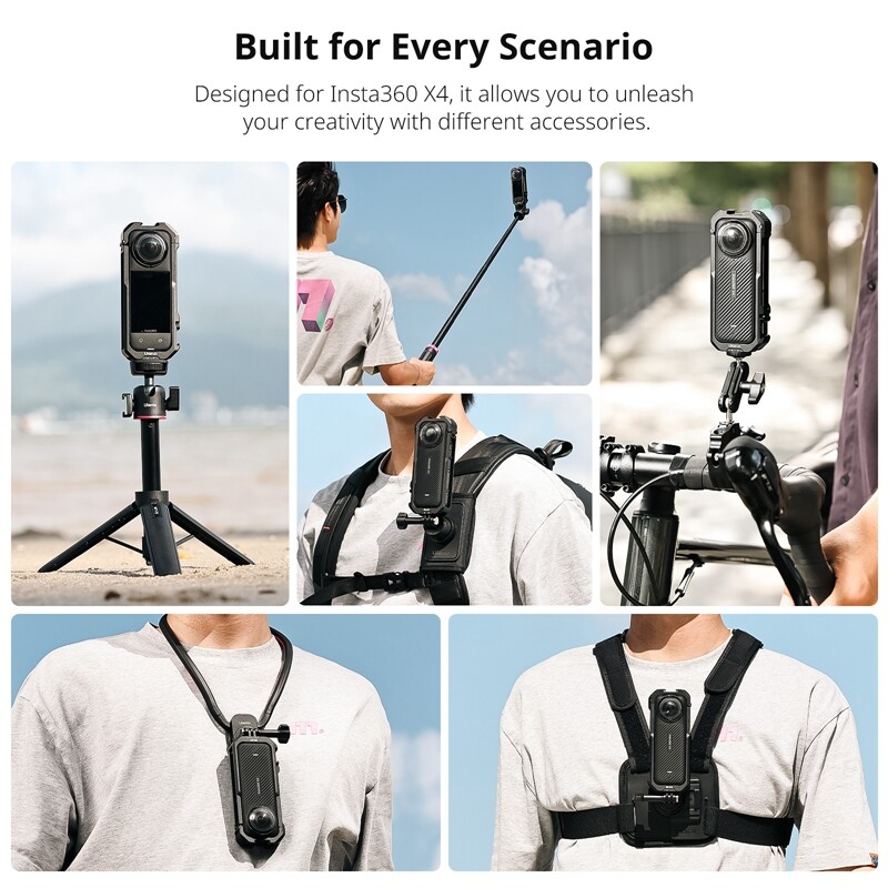 Ulanzi IN-04 Insta360 X4 Kavez za kameru Metalni kavez za Insta360 X4 za tronožac za prsni nosač