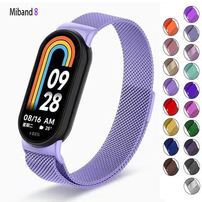 Asendusrihmad Xiaomi Mi Band 8 NFC metallist magnetkäepaelale Miband8 nutikellale Milanese Loop käevõru nutikellale 8