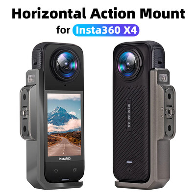 Horizontāls darbības stiprinājums Insta360 X4 90 grādu alumīnija vertikālā rāmja adaptera elkoņa adapteris Insta 360 X4 piederumiem