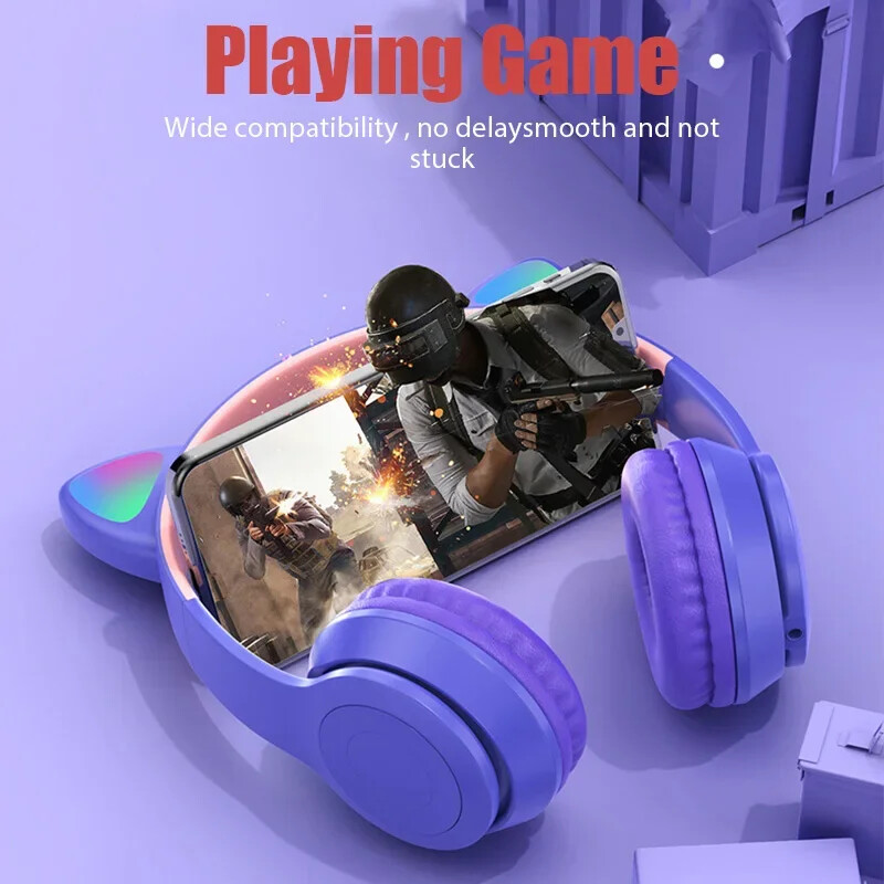 Bežične slušalice Mačje uho Bluetooth-kompatibilne kacige Stereo bas Slušalice preko uha Sportske slušalice za djecu i odrasle