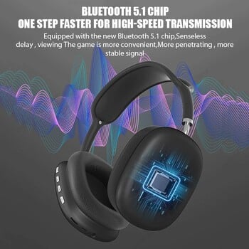 ΝΕΟ P9 Ασύρματο Bluetooth Ακουστικά Ακύρωσης Θορύβου Ακουστικά Μικροφωνικών Αθλητικών Παιχνιδιών Υποδοχή κάρτας TF για ακουστικά Apple Over Ear