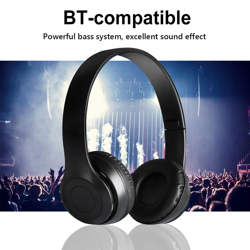 P47 belaidės per ausis ausinės triukšmo slopinimas su Bluetooth suderinama 5.0 sporto žaidimų ausinių kortelė Mp3 grotuvo palaikymas laisvų rankų įranga