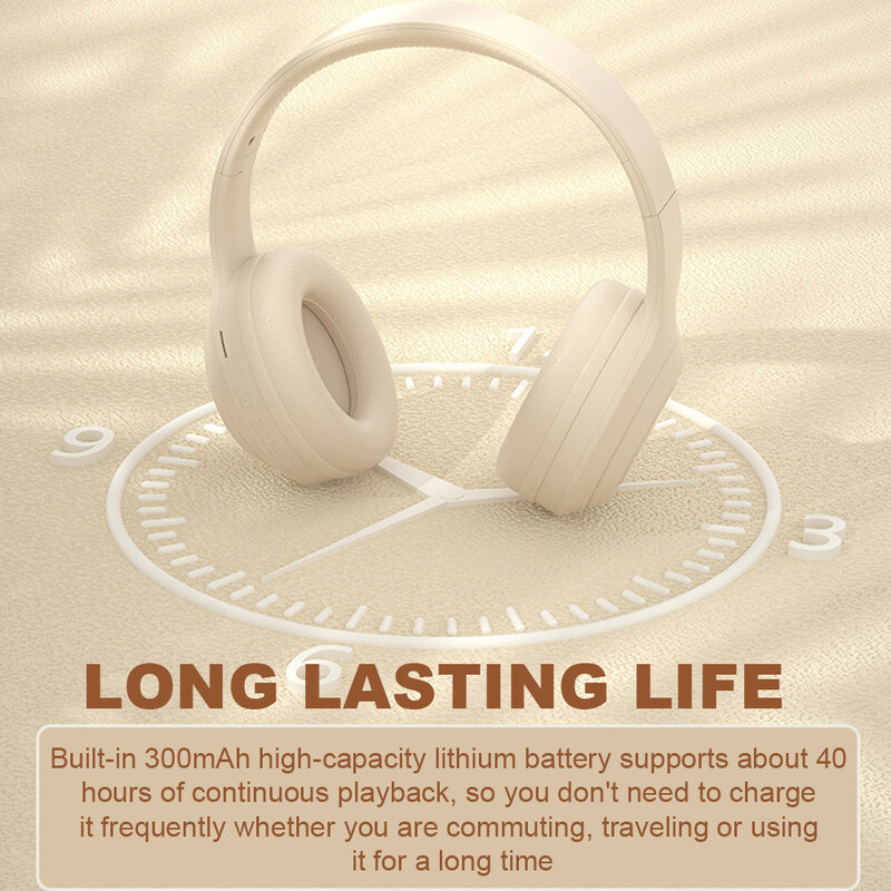 Bluetooth-kompatibilne 5.0 bežične slušalice za smanjenje buke preko uha, 40 sati reprodukcije, vodootporne za kućni ured