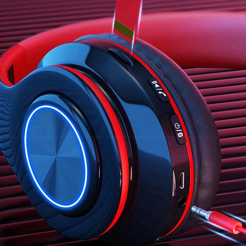 B39 bežične osvijetljene slušalice Over-ear HiFi stereo slušalice sklopive gaming slušalice za putovanje avionom posao vježbanje kod kuće