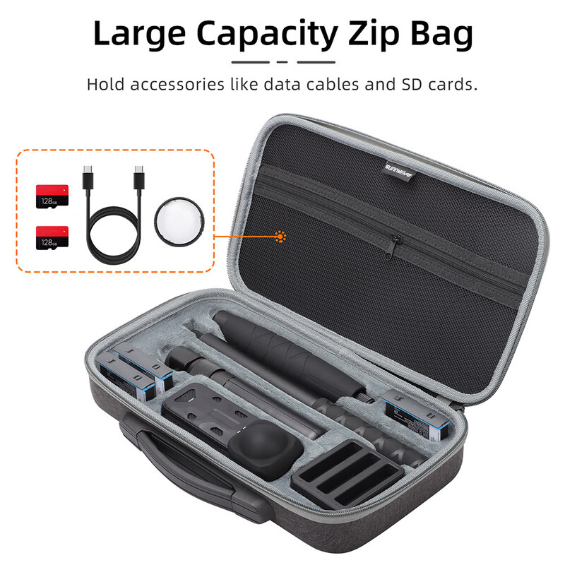 Za dodatke Insta360 X4 Hard Shell Bag Putna torbica s ručkom i džepnom torbicom Odgovara nevidljivim baterijama za selfie štap