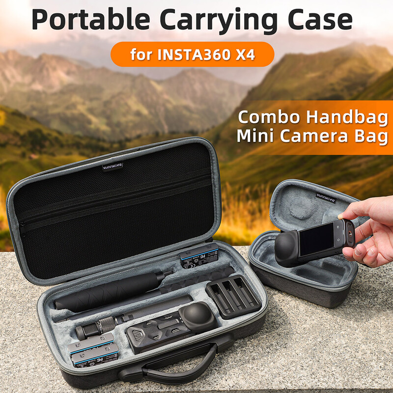 Za dodatke Insta360 X4 Hard Shell Bag Putna torbica s ručkom i džepnom torbicom Odgovara nevidljivim baterijama za selfie štap