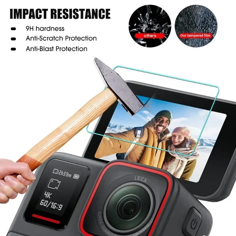 Īpaši caurspīdīgs ekrāna aizsargs priekš Insta360 ACE Pro pretskrāpējumiem aizsargplēve priekš Insta360 ACE kameras objektīva plēves rūdīta stikla