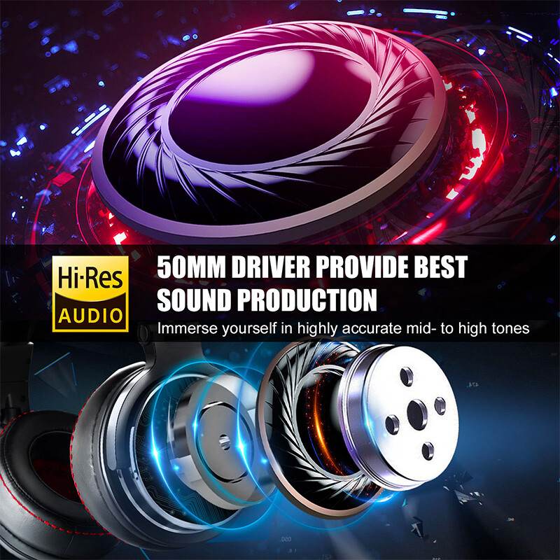 Oneodio Wired Professional Studio Pro DJ слушалки с микрофон над ухото HiFi монитор Музикални слушалки Слушалки за телефон PC