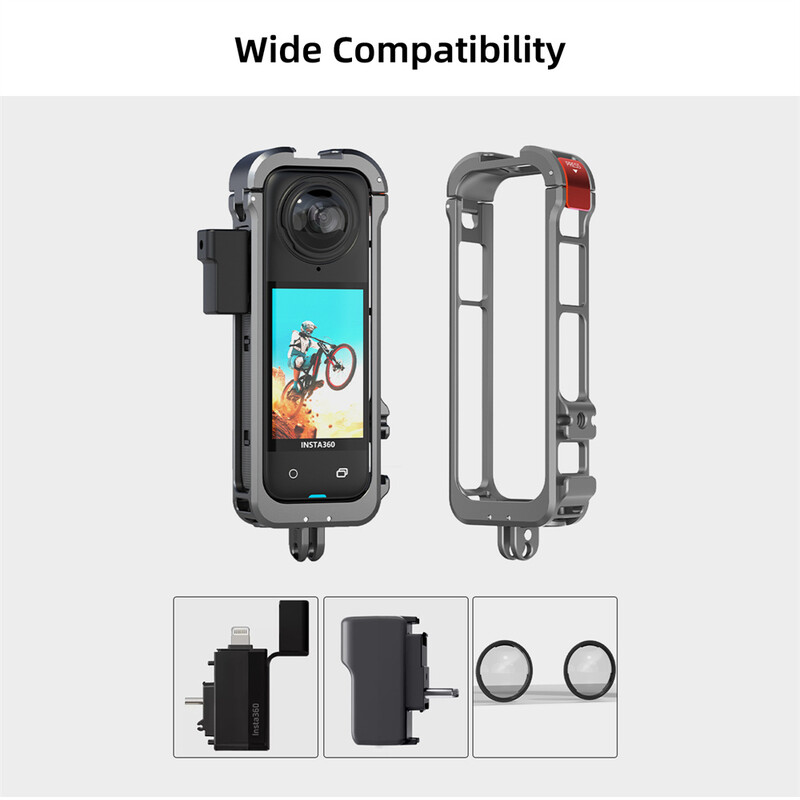 Aluminijski zaštitni okvir kamere za Insta360 X3 metalno kavezno kućište opreme s proširenim nosačem za hladno držanje i adapterom za tronožac