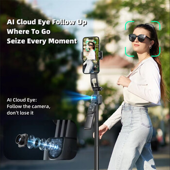 5 σε 1 Selfie Stick Gimbal Stabilizer για Smartphone με Bluetooth Remote Intelligent AI Follow-Up Anti Shake Pan Tilt Tripod