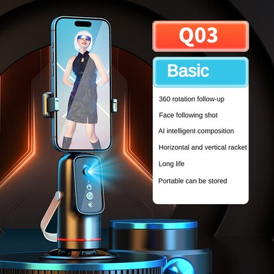 Q03 Trepied de urmărire automată a feței Comutare ecran pe orizontală și verticală Rotație 360 de urmărire Stabilizator de cardan Gimbal inteligent AI