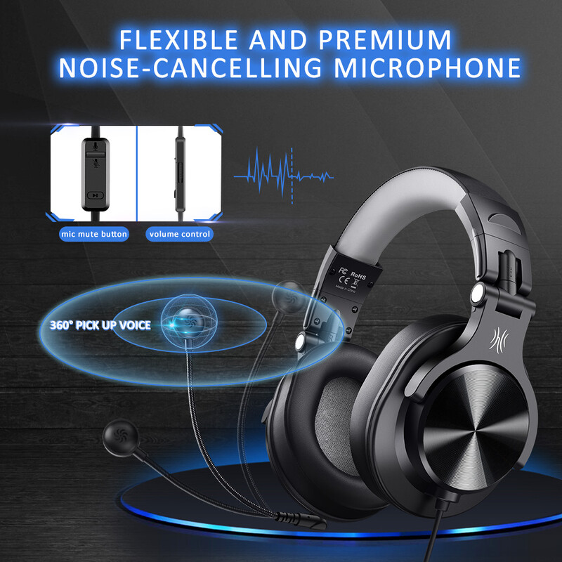Oneodio žičane gaming slušalice Gamer 3,5 mm Over-Ear Gaming slušalice s odvojivim mikrofonom za PC računalo PS4 Xbox