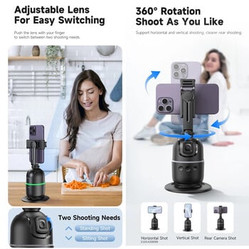 Smart Face Tracking Desktop Gimbal Stabilizer for Smartphone Action Camera 360 Rotation Ακολουθήστε την επιλογή Focus Vlog Kit με φώτα