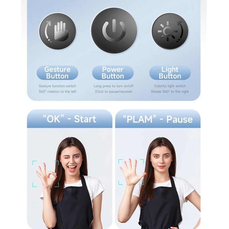 Pametno praćenje lica Desktop Gimbal stabilizator za pametni telefon Akcijska kamera Rotacija od 360° Prati fokus Vlog Kit opcija sa svjetlima