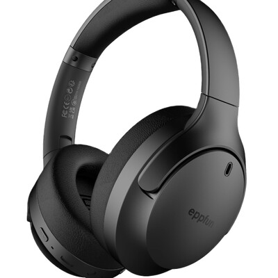 eppfun LE Audio Over Ear Bluetooth слушалки с микрофон， Aptx Lossless, LC3, Auracast слушалки за музикални игри