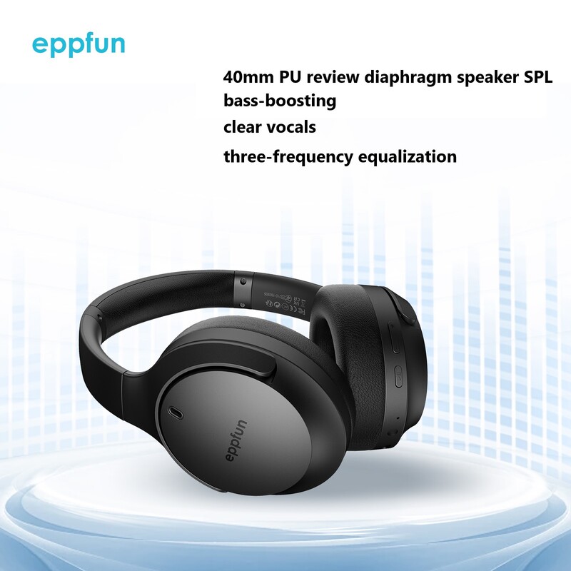 eppfun LE Audio Over Ear Bluetooth слушалки с микрофон， Aptx Lossless, LC3, Auracast слушалки за музикални игри