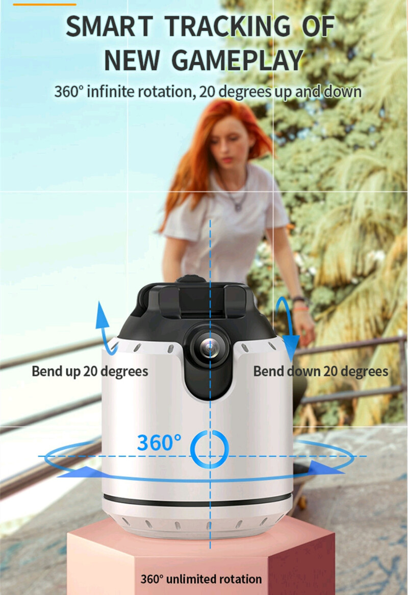 Automaatne näojälgimise telefoni selfie stick Nutikas 360° pöörlev hoidik AI järelvideo Vlog Live Gimbali stabilisaatoristatiiv mobiilile