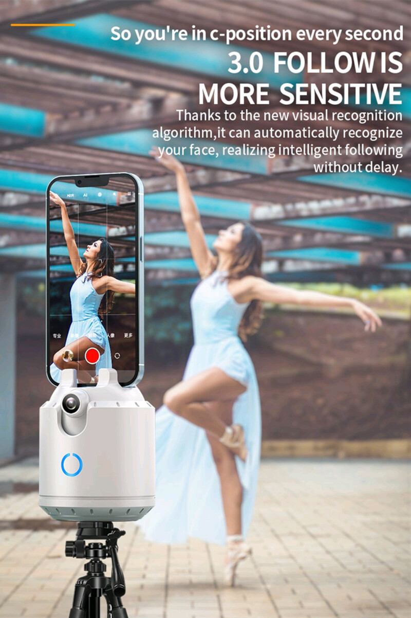 Automaatne näojälgimise telefoni selfie stick Nutikas 360° pöörlev hoidik AI järelvideo Vlog Live Gimbali stabilisaatoristatiiv mobiilile