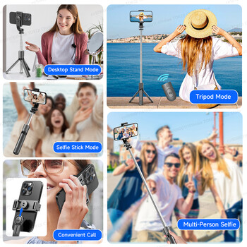 TOKQI Selfie Stick Τρίποδος Τηλεφωνικής βάσης Επιτραπέζια βάση επεκτάσιμο μονόποδα με Bluetooth RC για ζωντανή μετάδοση φορητής φωτογραφία χειρός