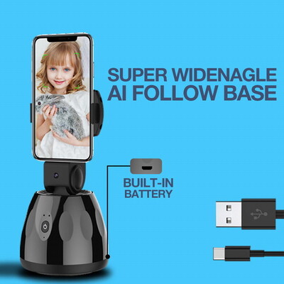 Intelligens nyomkövető karimbal for Smartphone 360 forgó arckövető telefon stabilizátor HUAWEI iPhone Xiaomihoz