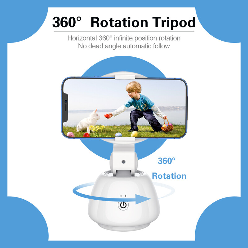 360 laipsnių besisukantis gimbalo stabilizatorius asmenukių lazdos trikojis su tolesnio fotografavimo funkcija telefono laikikliu tiesioginiam vaizdo įrašui ir fotografijai