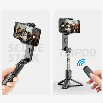 ασύρματη μετά τη λειτουργία λήψης Gimbal Stabilizer Selfie Stick Tripod with Fill Light για κινητό τηλέφωνο iPhone