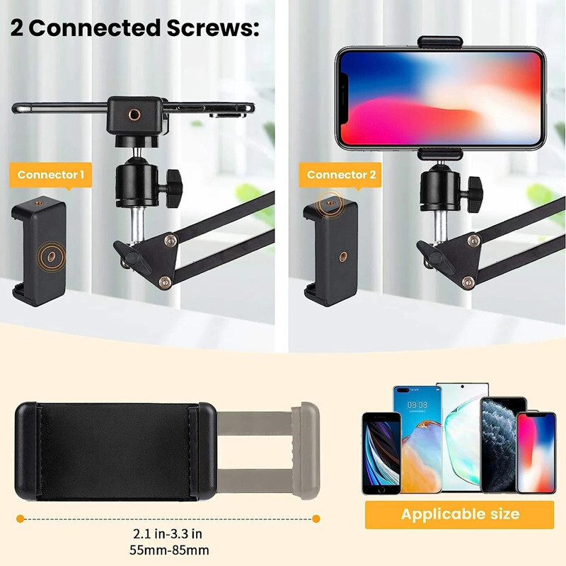 Trepied cu braț flexibil pentru suport de telefon Masă Ancoră pliată pentru desktop online Laptop Video Live Fotografie deasupra capului